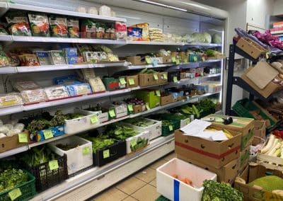 A view of the shelves stocked with Asian Supermarket groceries